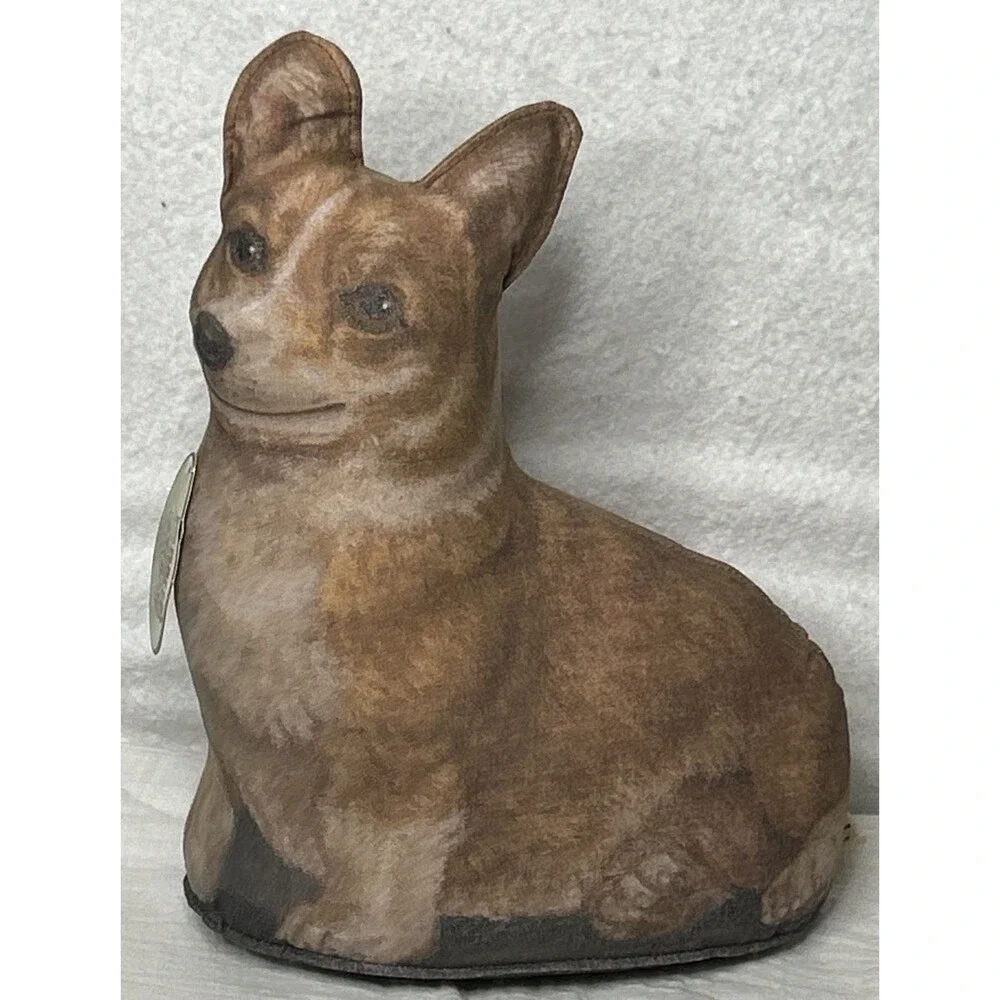 NEW Lawrence Berzon Weighted Fabric Corgi Dog Doorstop 15 in. Corgi lover gift